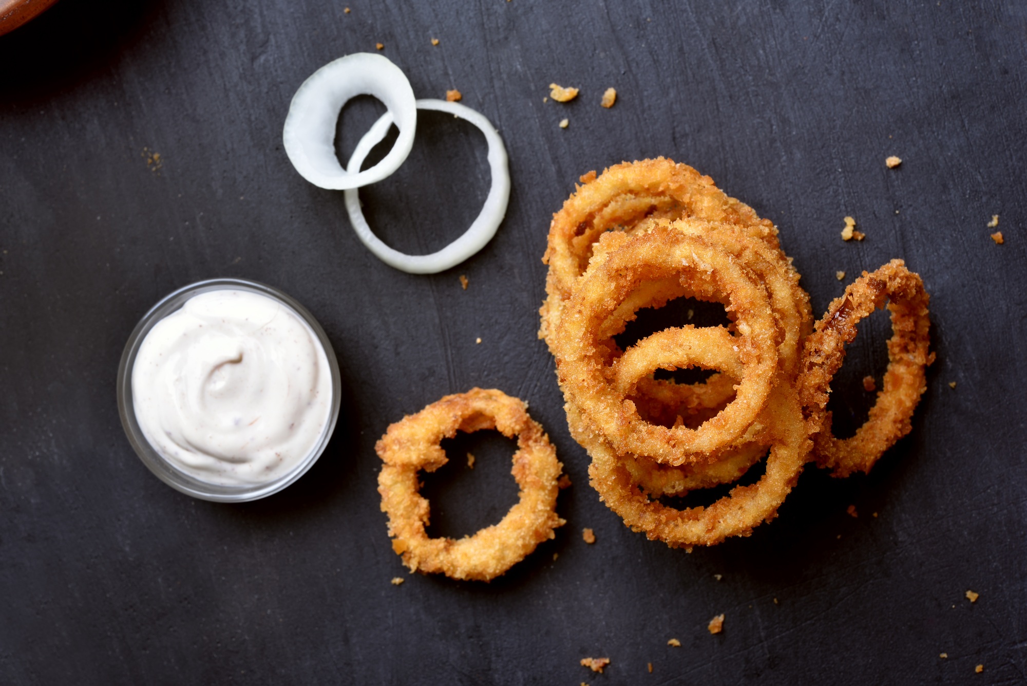 Crunchy fried onion rings